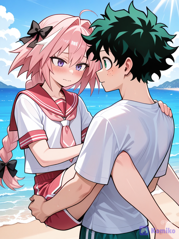 ¡Deku cargando a Astolfo! 🏖️💕