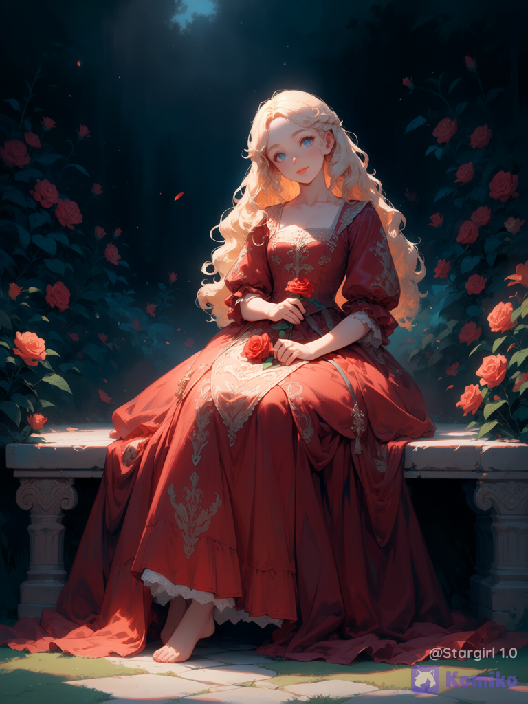 Red rose in the garden