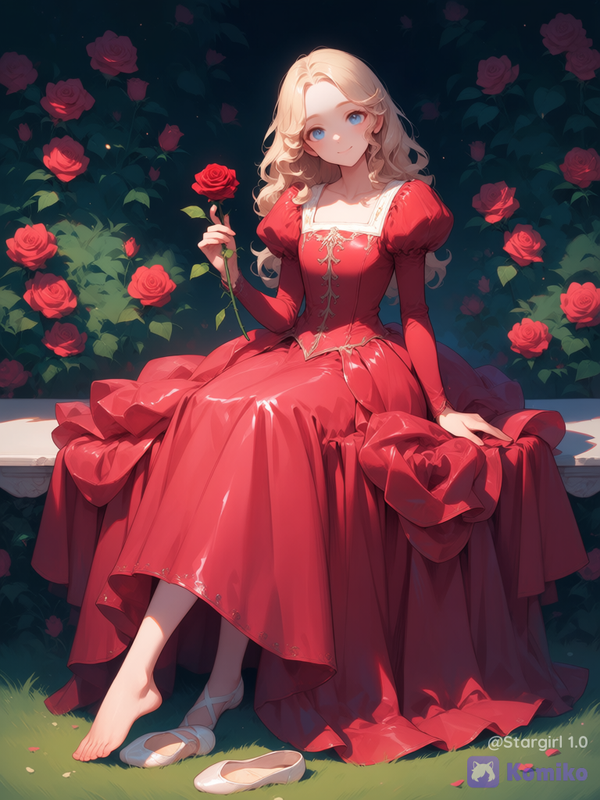 Red rose in the garden
