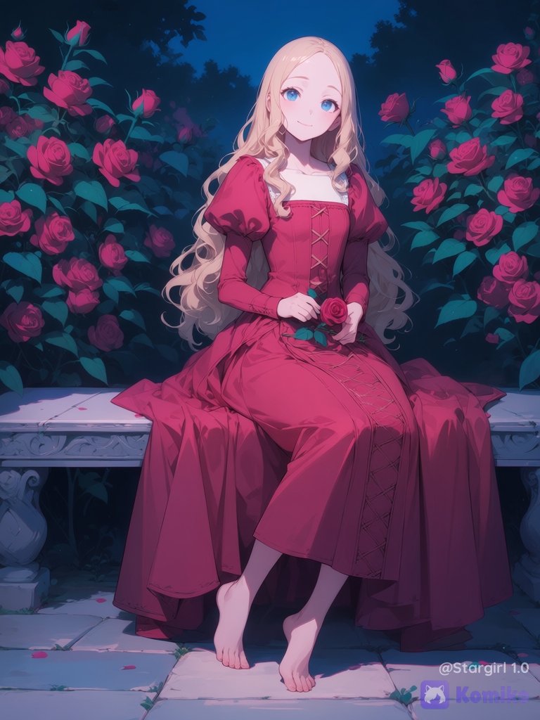 Red rose in the garden
