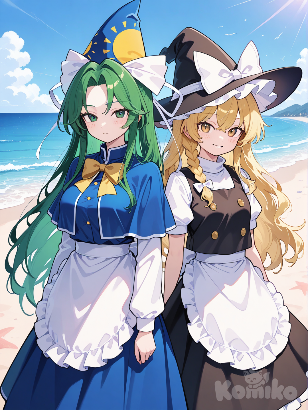 touhou (pc-98), mima (touhou) kirisame marisa a la plage