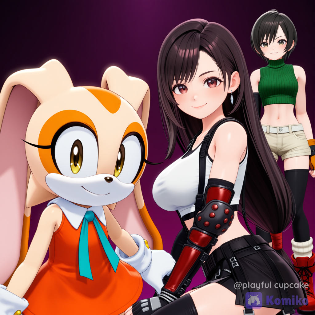 Cream, Tifa, and Yuffie