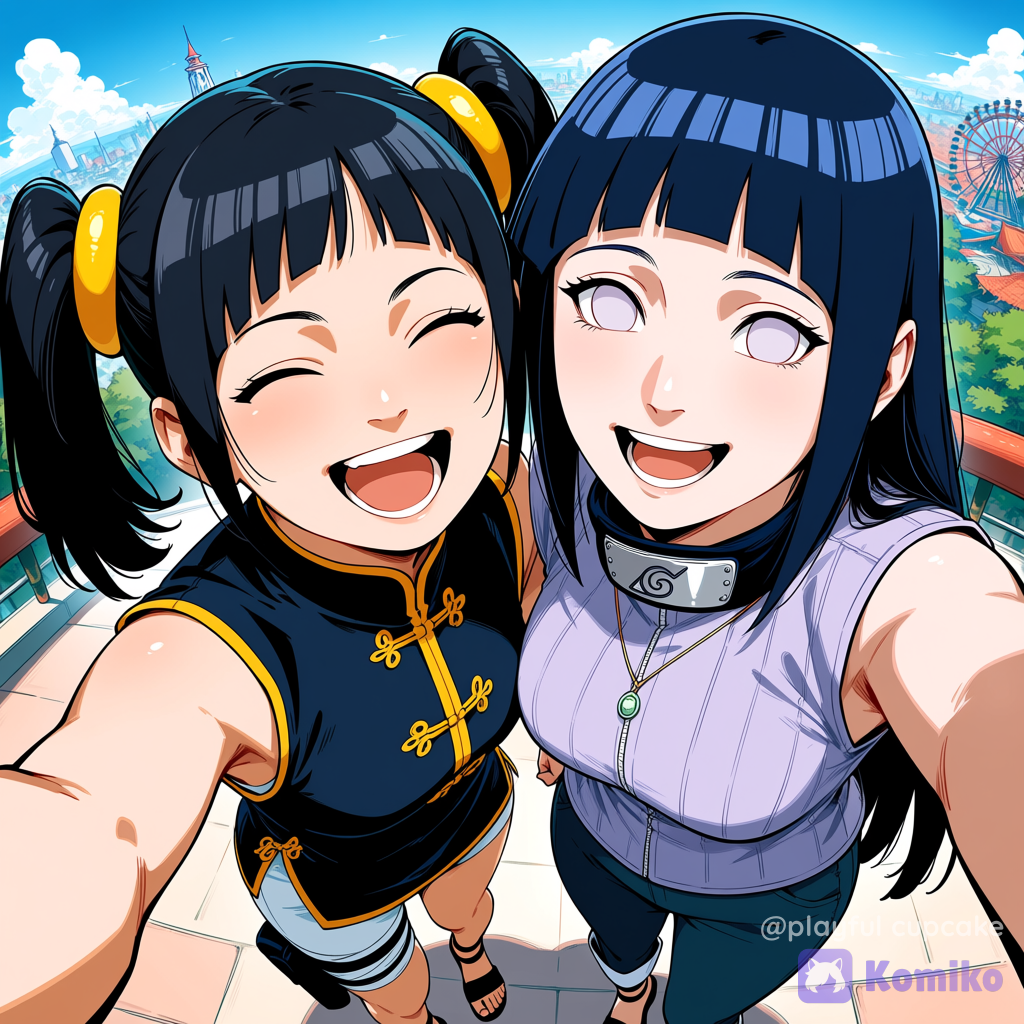 Ling Xiaoyu and Hinata Hyuga's selfie!