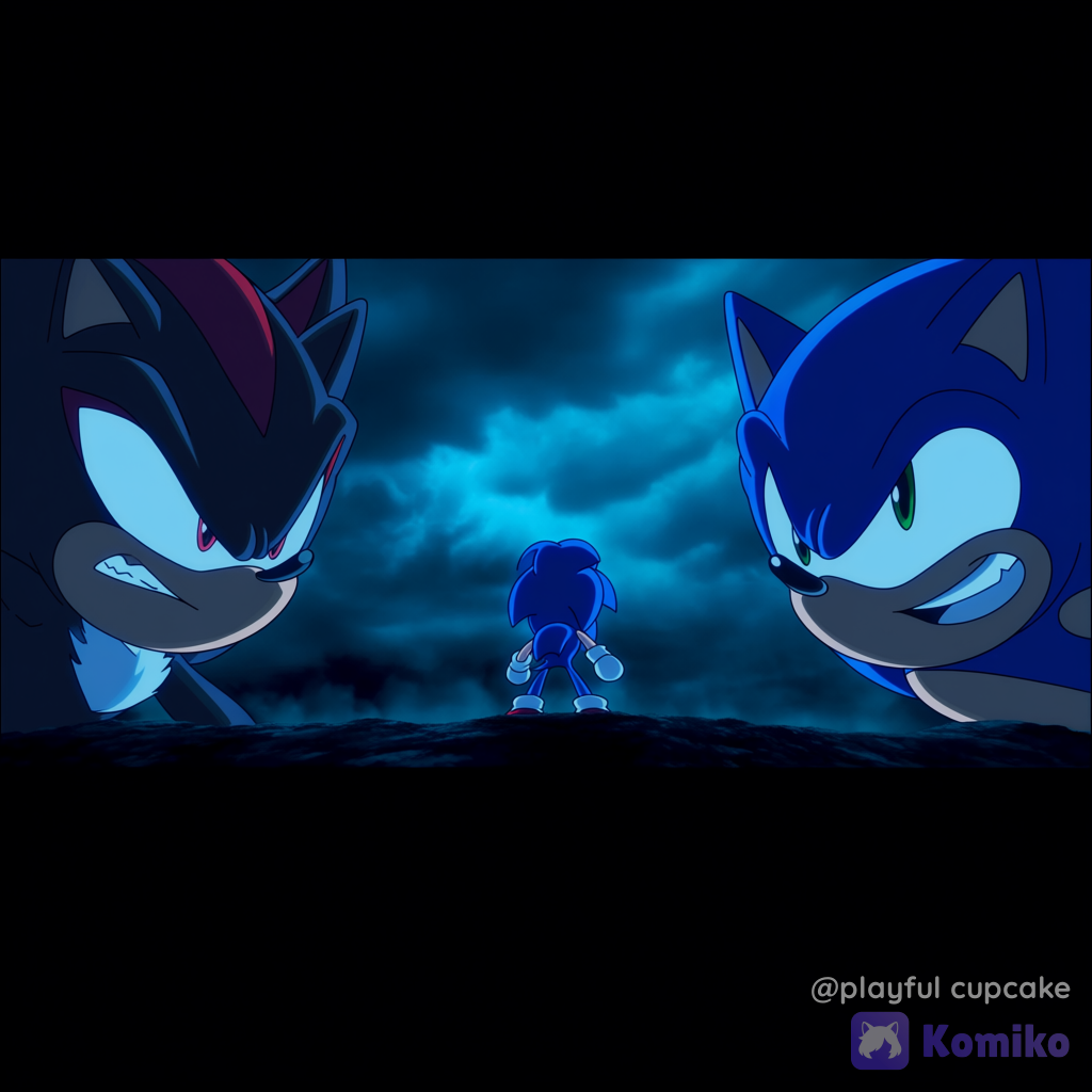 Sonic vs Shadow but with the story anime elements of Dragon Ball