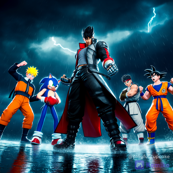 Five heroes gathering for the sake of their own universes