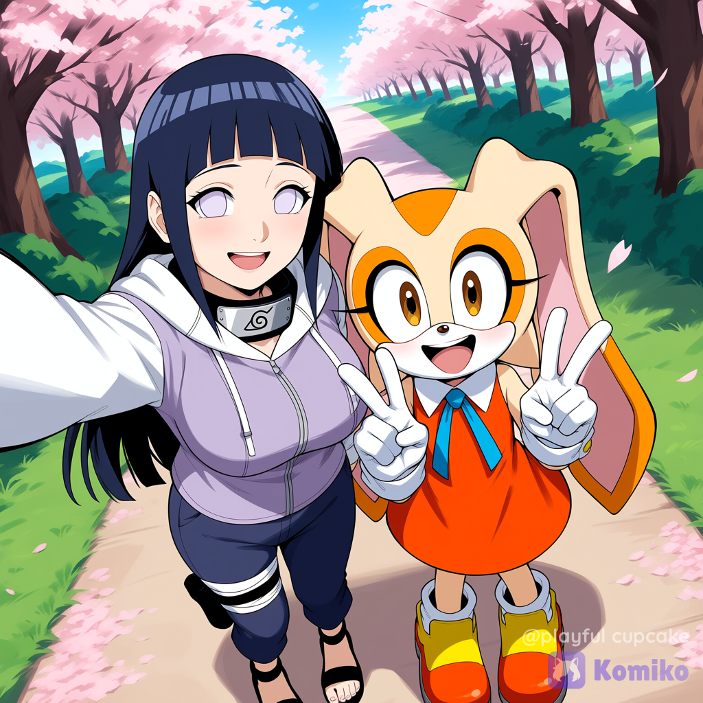 Cream and Hinata's selfie!