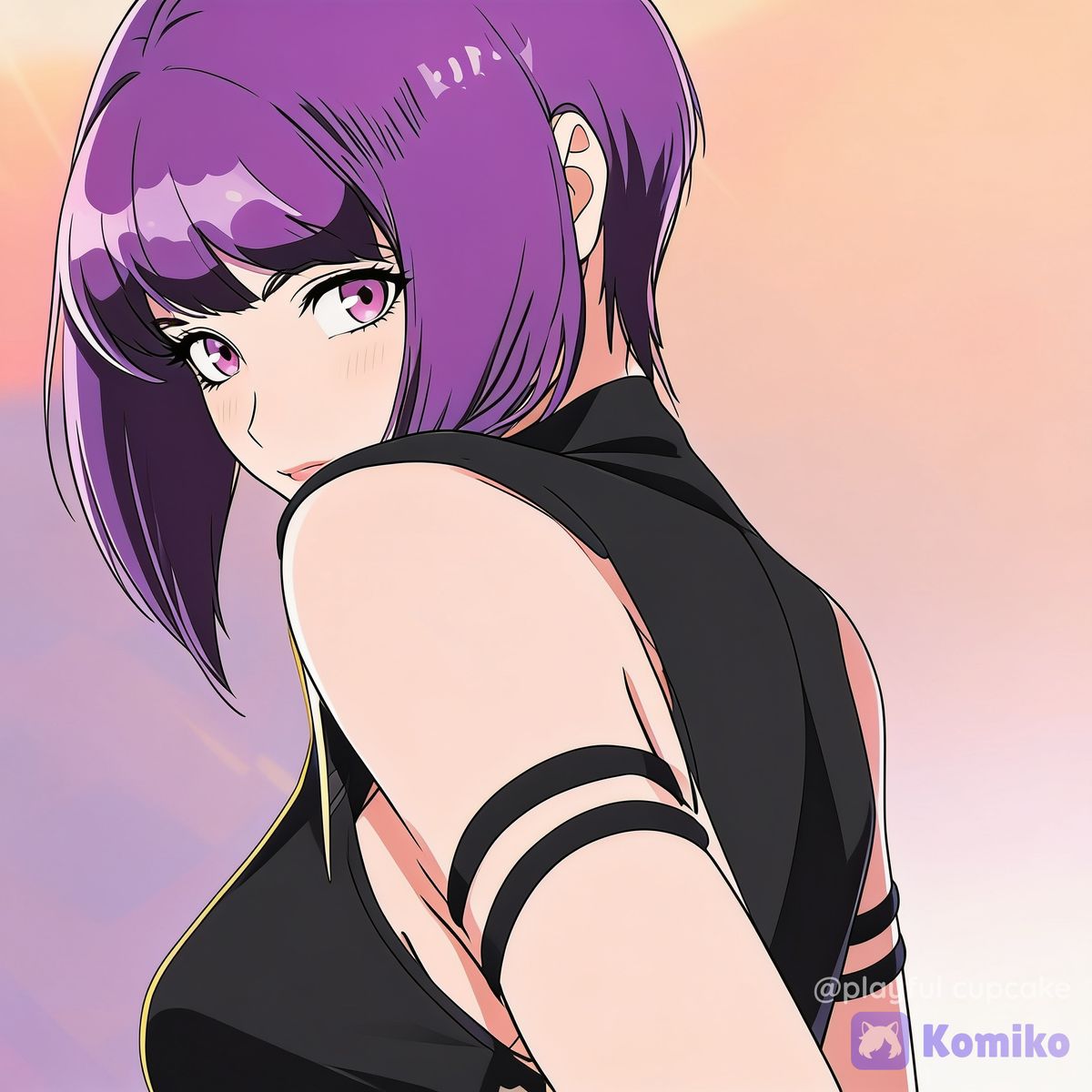 Motoko Kusanagi posing in anime style