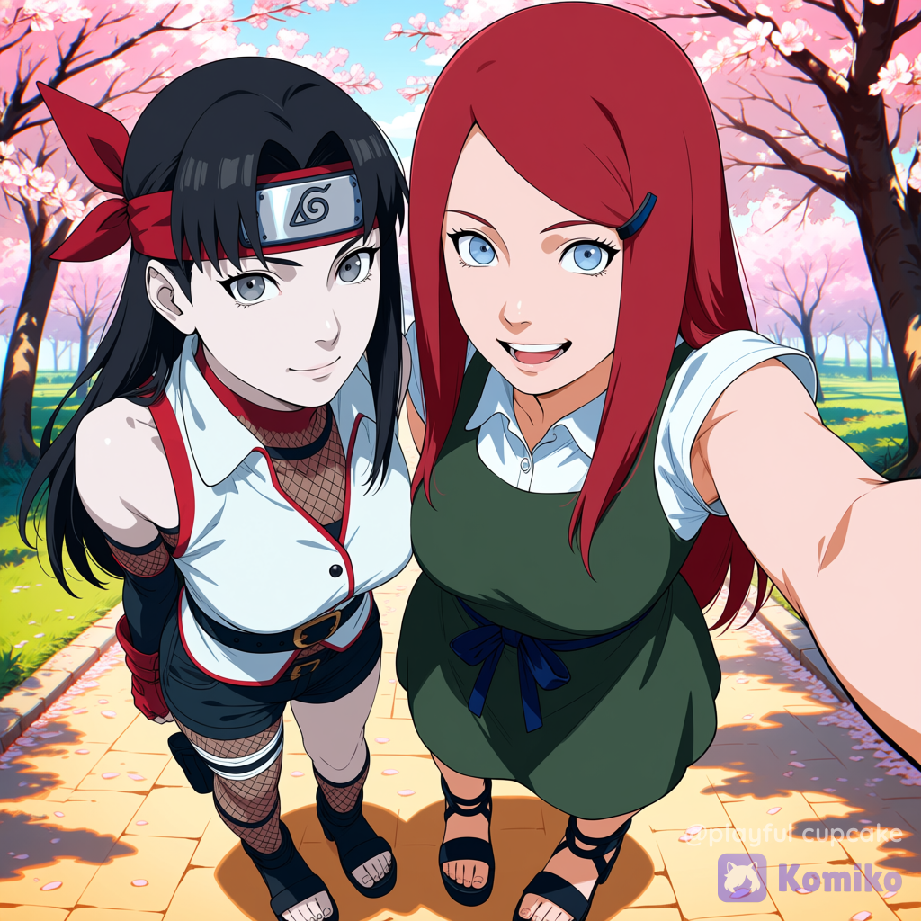 Jun Kazama and Kushina Uzumaki's selfie