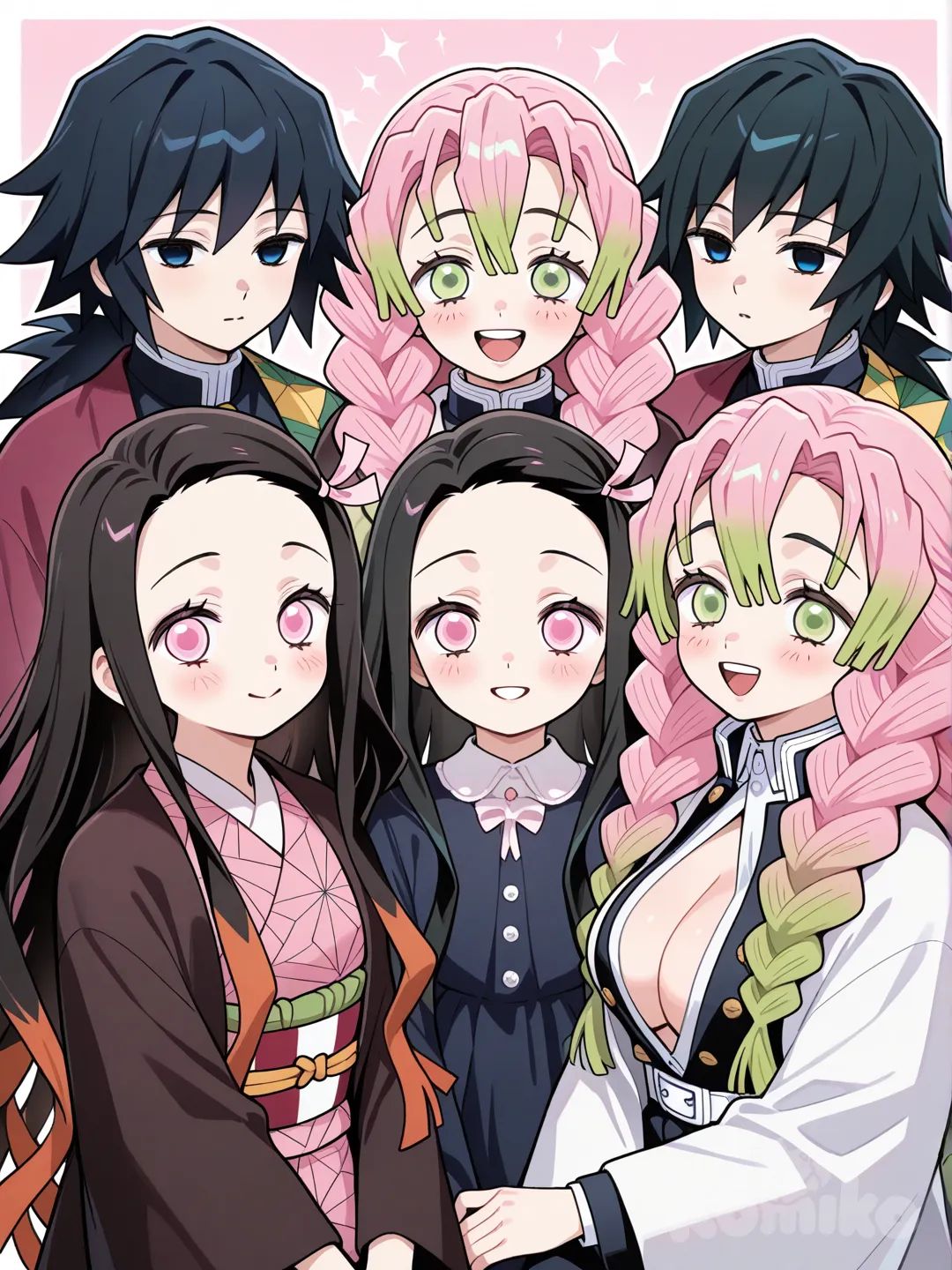 @Tokitou_Muichirou, @Tomioka_Giyuu, @Kanroji_Mitsuri, @Kamado_Nezuko