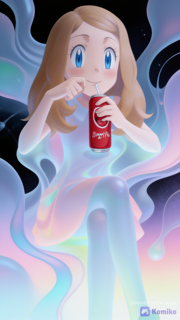 SERENA IN SMOKE COLA DRINKING