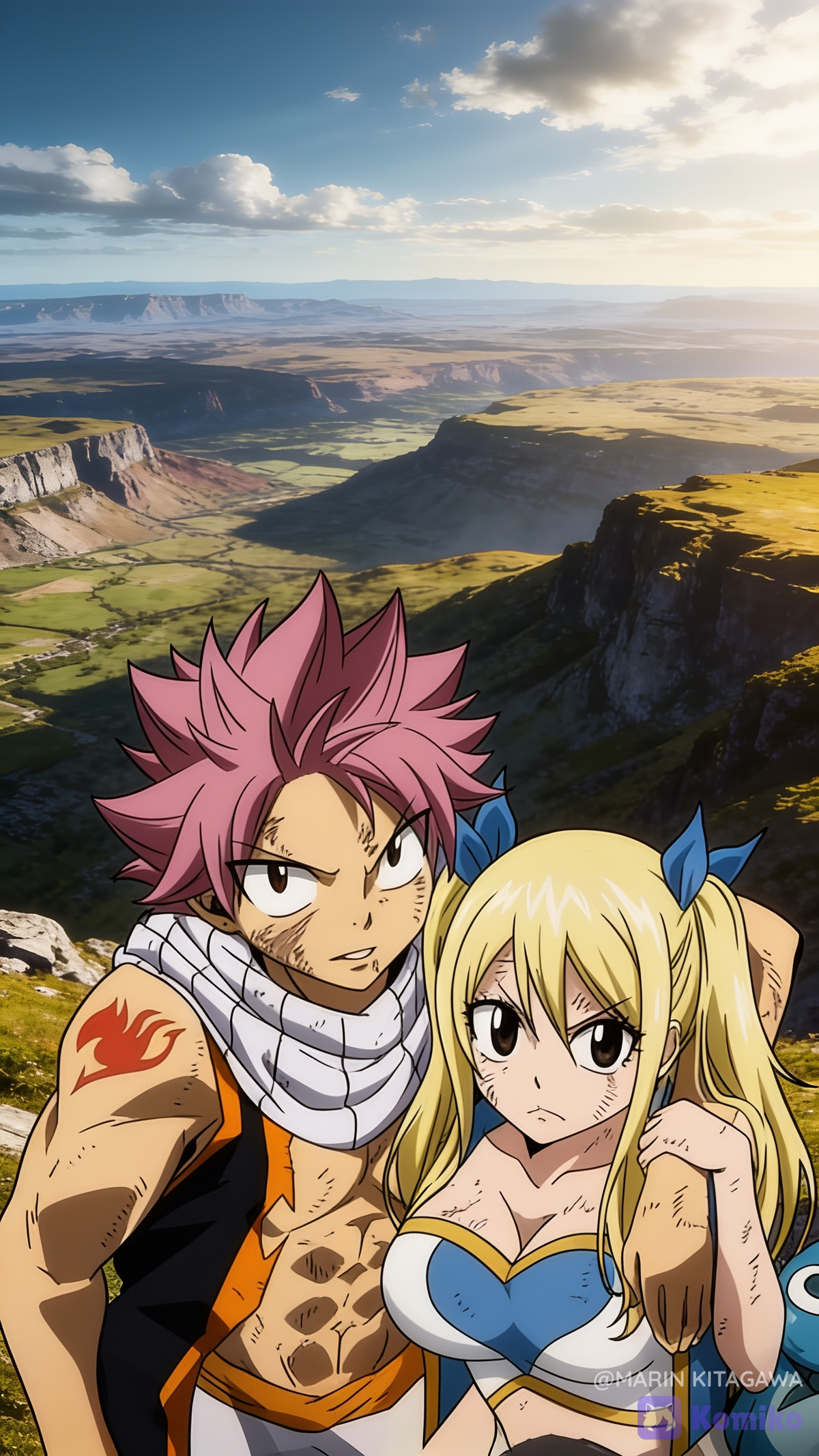 LUCY HOLDING NATSU UP