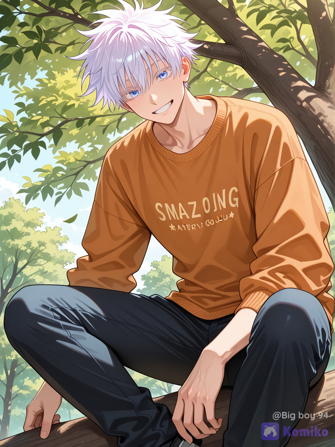 Gojo enjoying nature