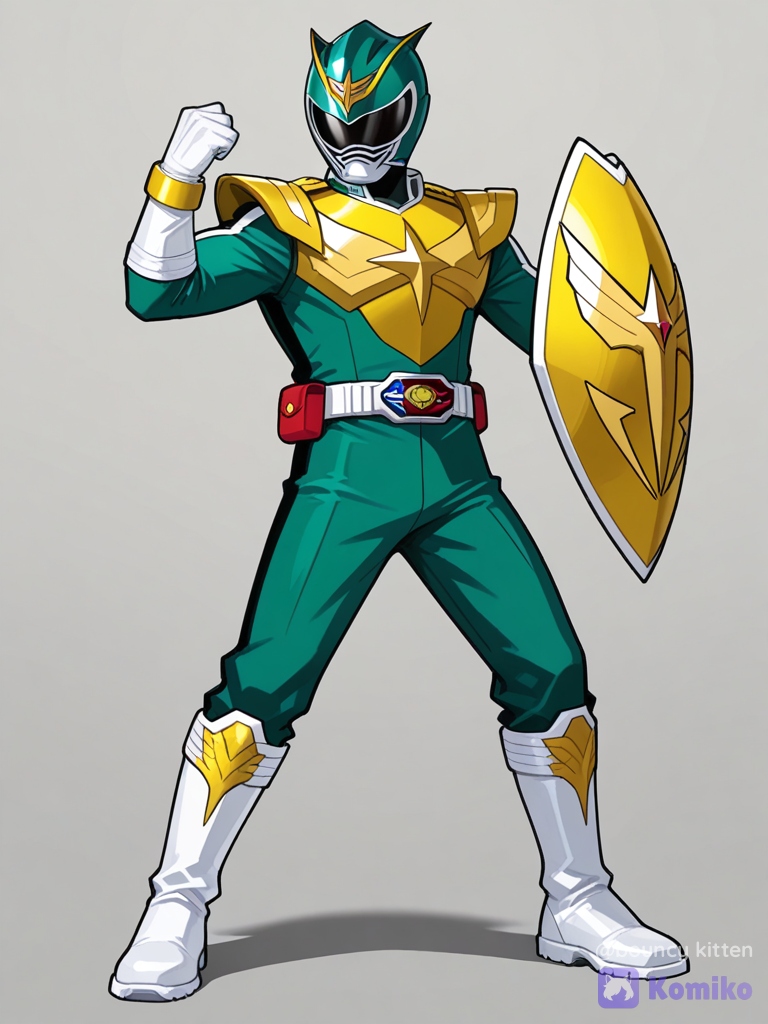 Izuku Midoriya as the green hero ranger
