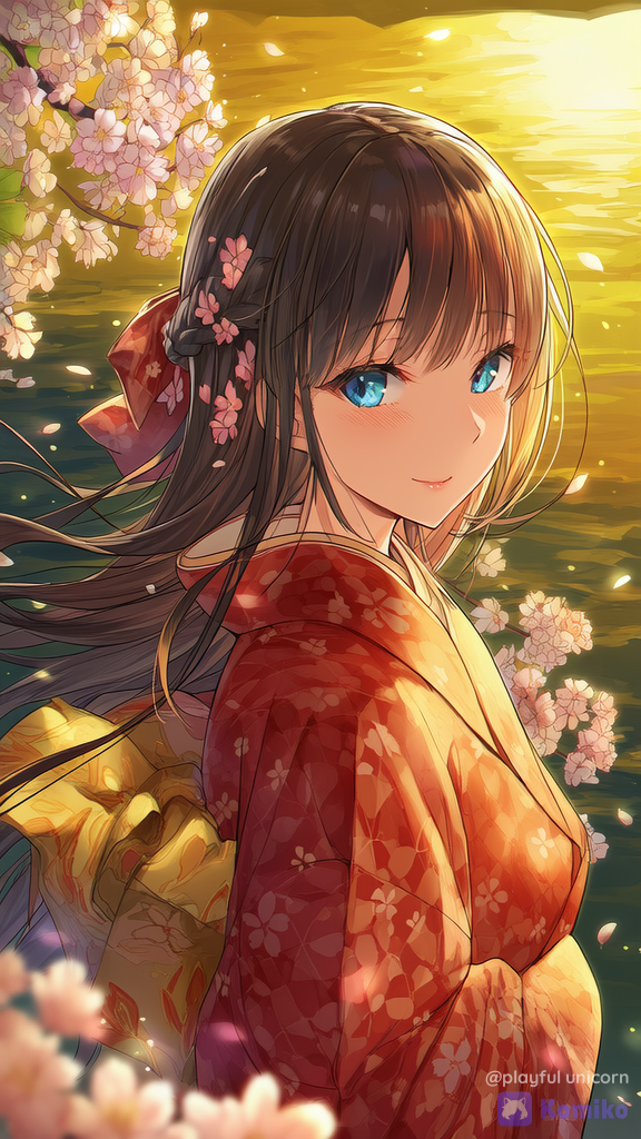 春灯りに振り返って Looking Back in the Spring Glow