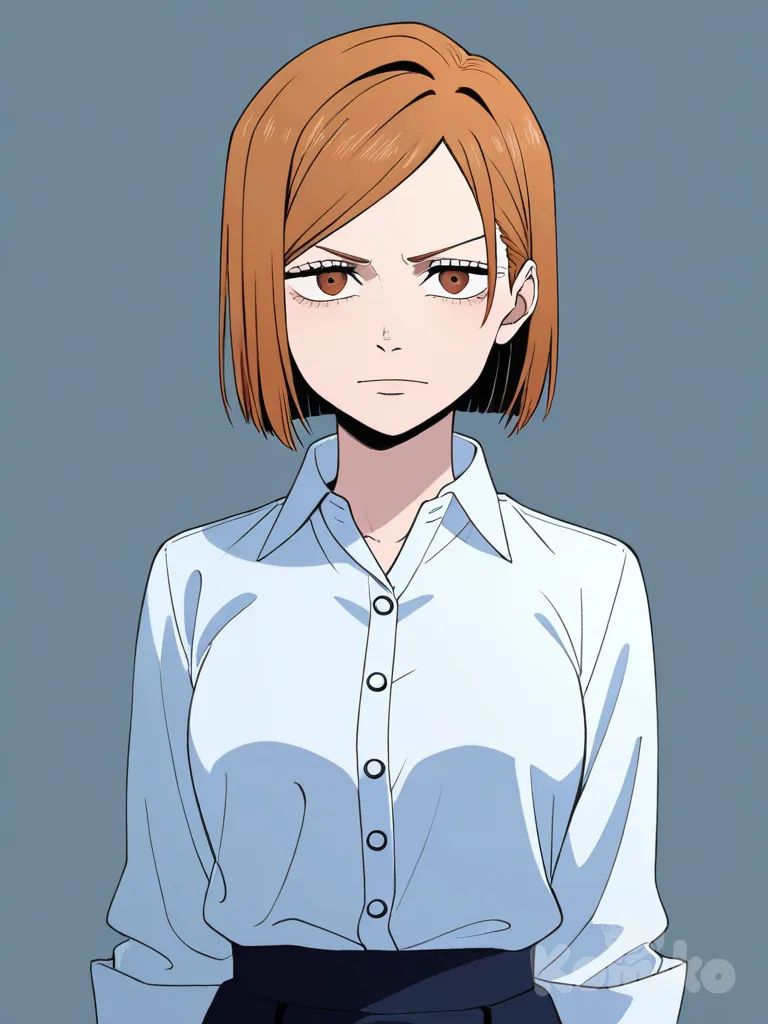 [clean-lines-style], comic shading, anime coloring, hatching (texture), @Kugisaki_Nobara