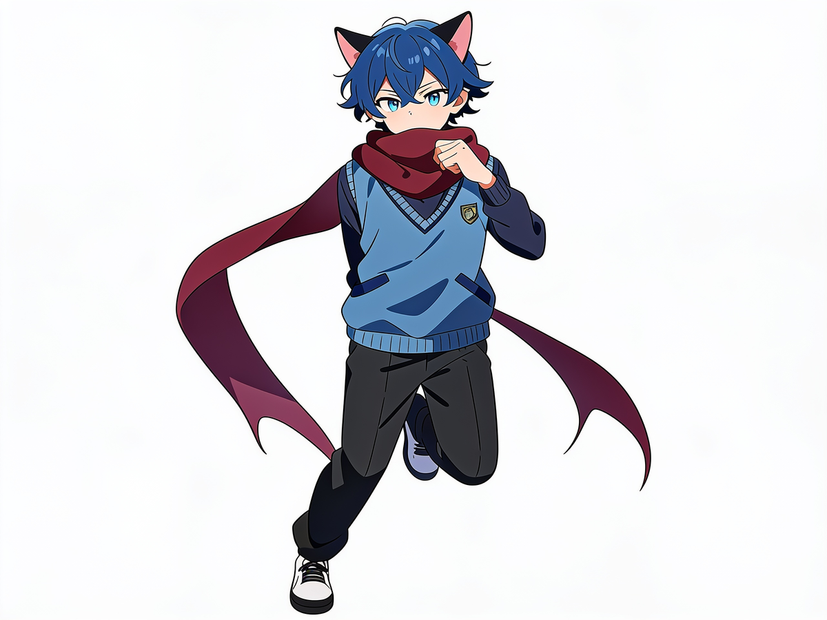 Si Kucing Biru Sekolah 🐱💙