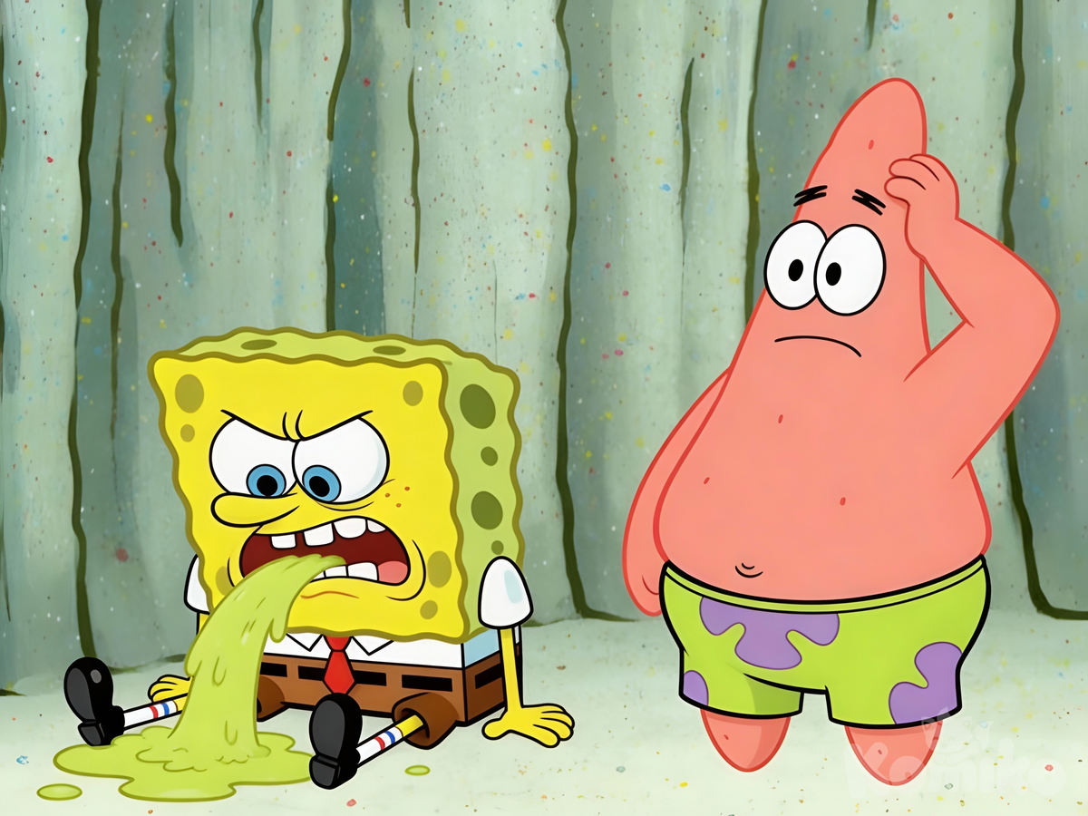 spongebob pukes