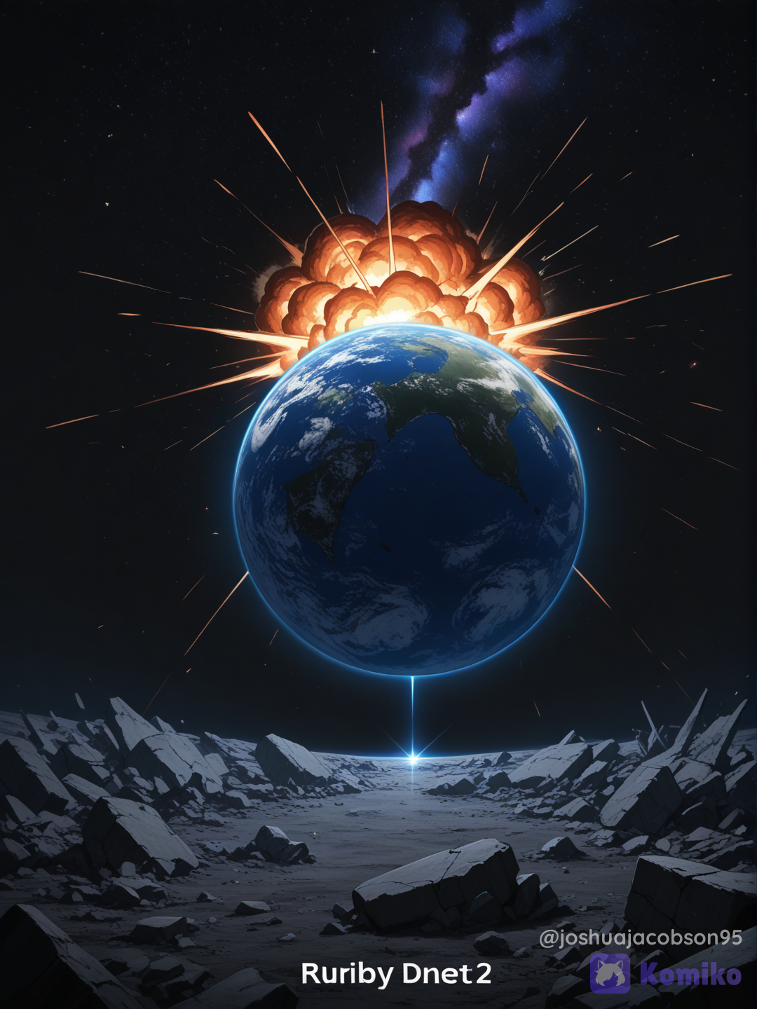 earth imacted seen from moon
