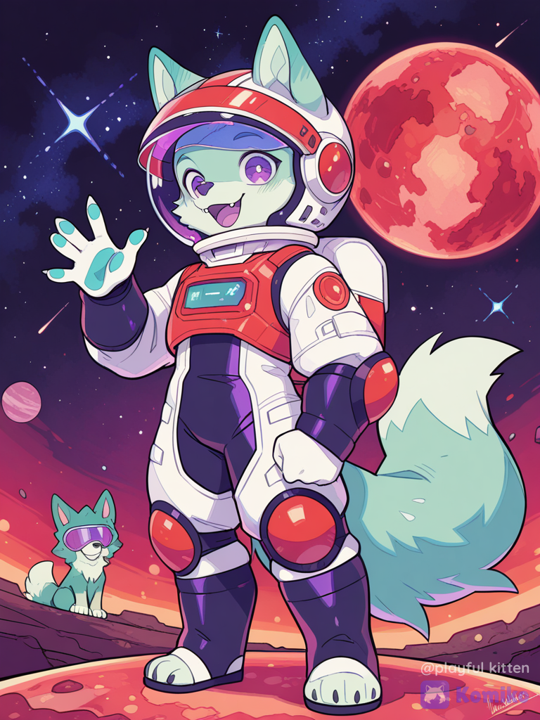 ¡Lobito alien en Marte! 🐺🚀