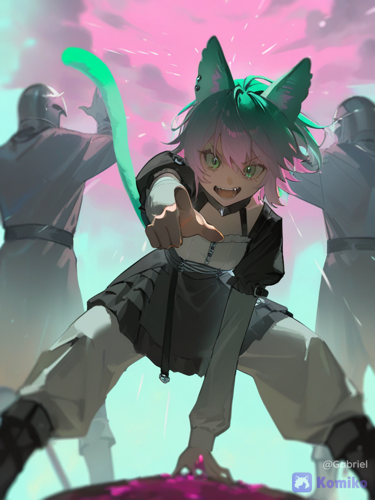 ¡Neko duo en acción! 🐱🐺✨