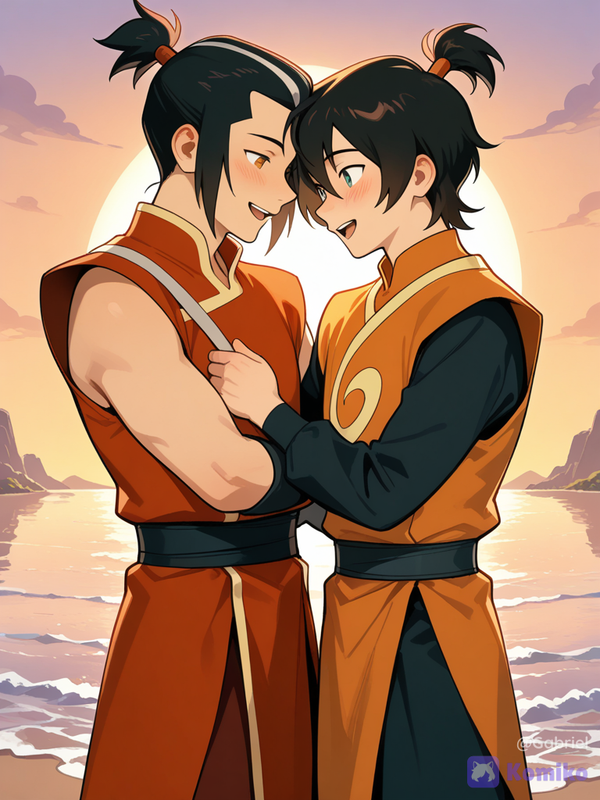 Sokka y Zuko al atardecer 🌅💕