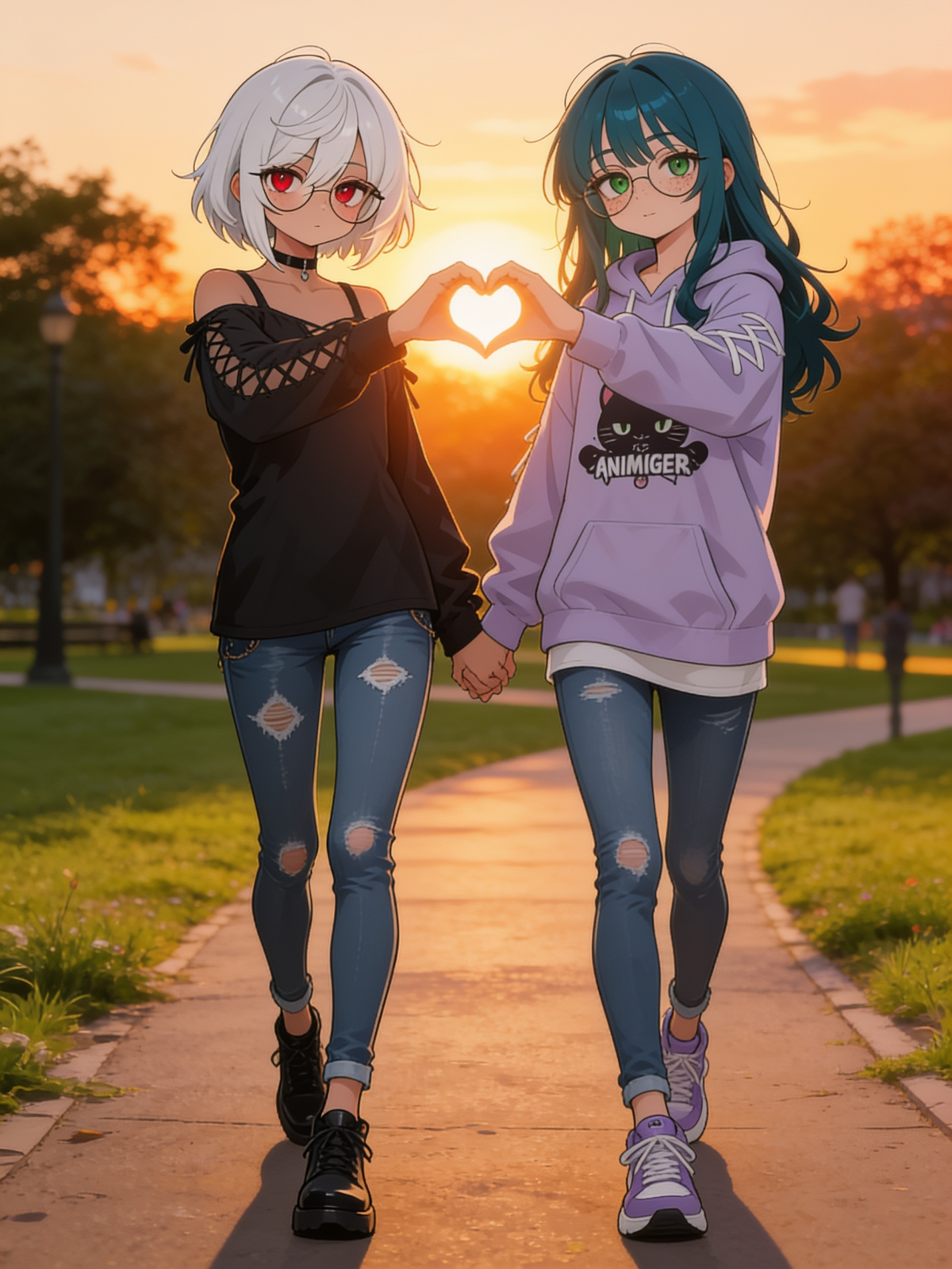 Sunset walk with my partner