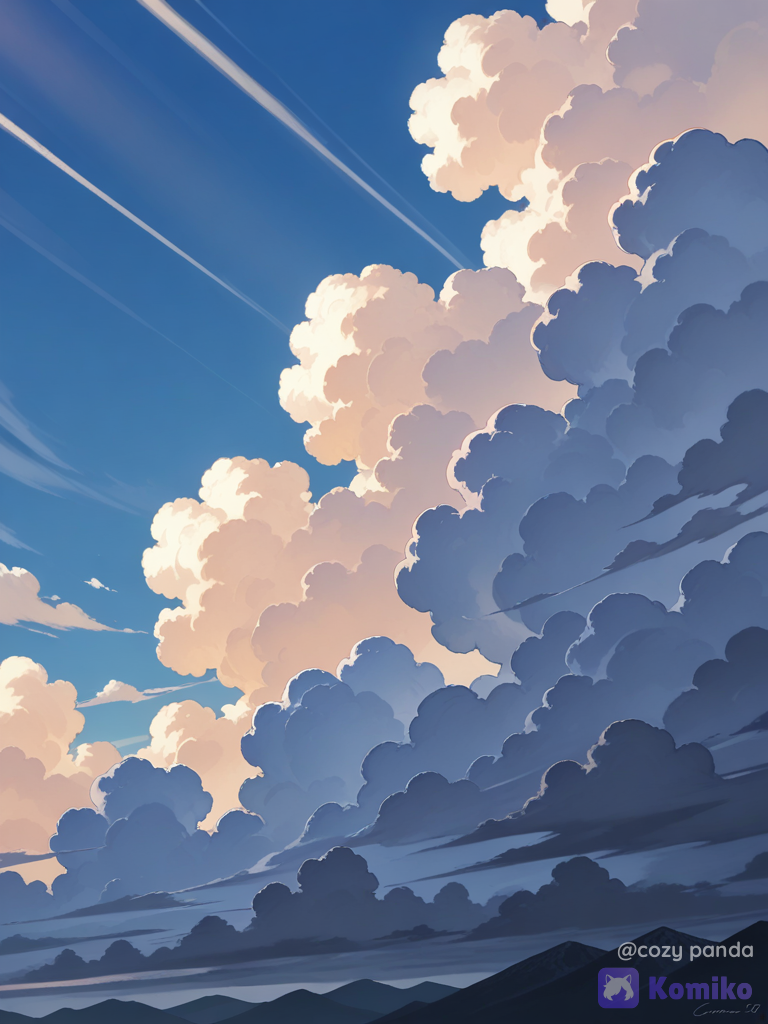 Image de plusieurs nuages autour d’un ciel bleu et incroyable plusieurs nuages réunis couvert ensemb