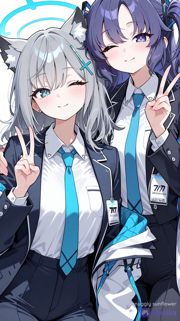 Hayase Yuuka And Sunaookami Shiroko