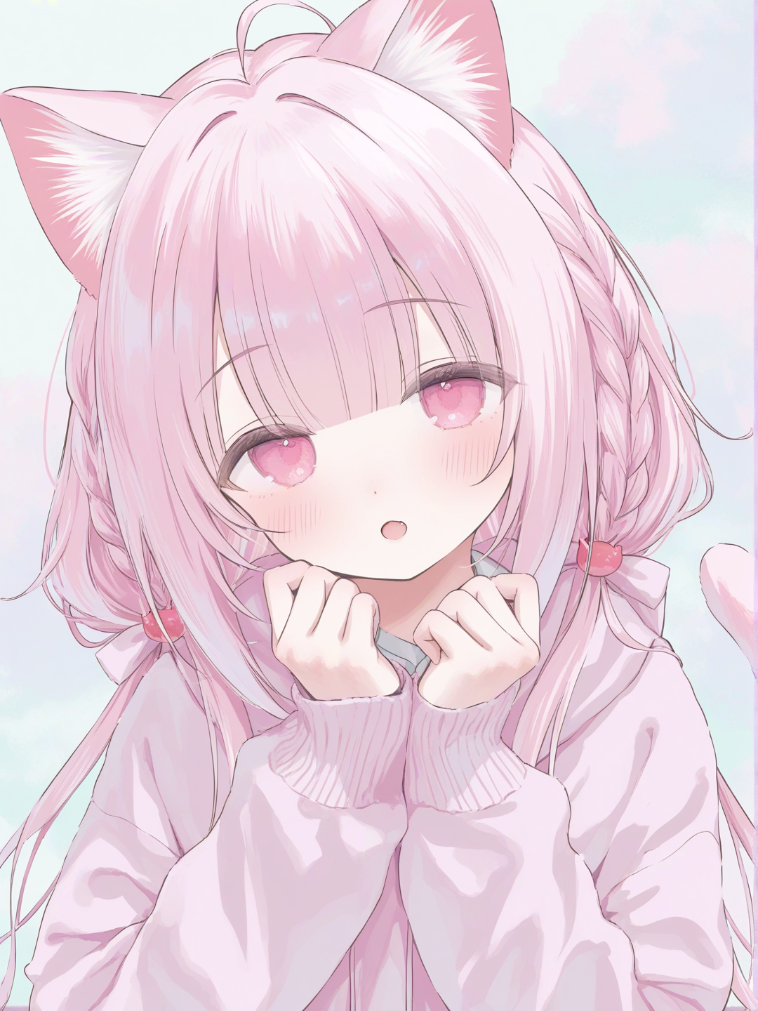 shy cat girl