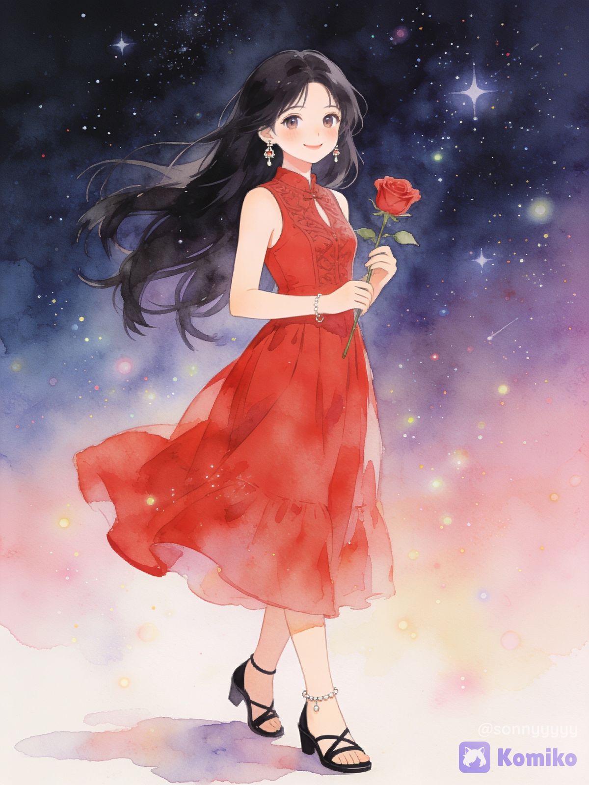 Starry Rose Twirl ✨🌹