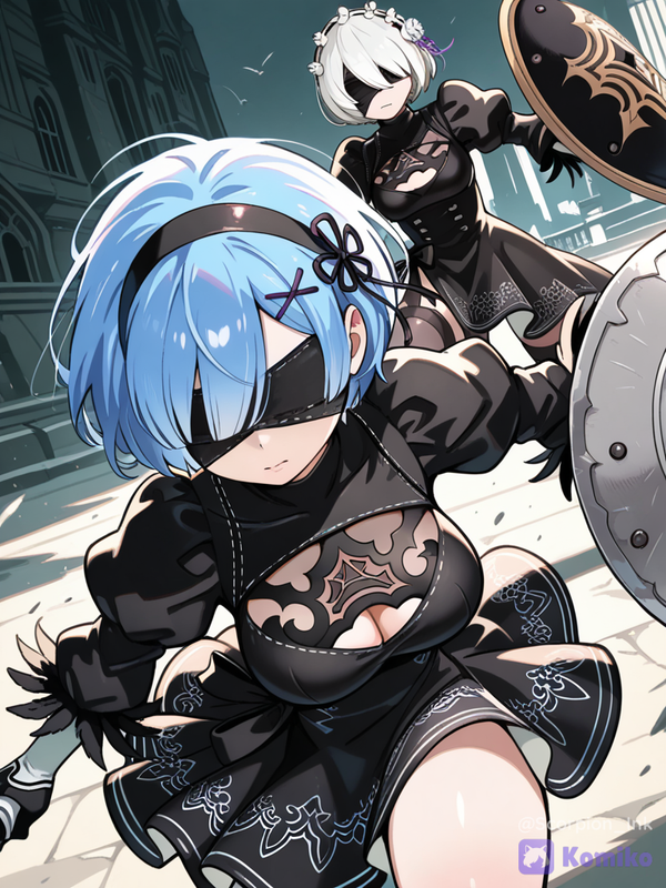 Rem and 2B gfriend