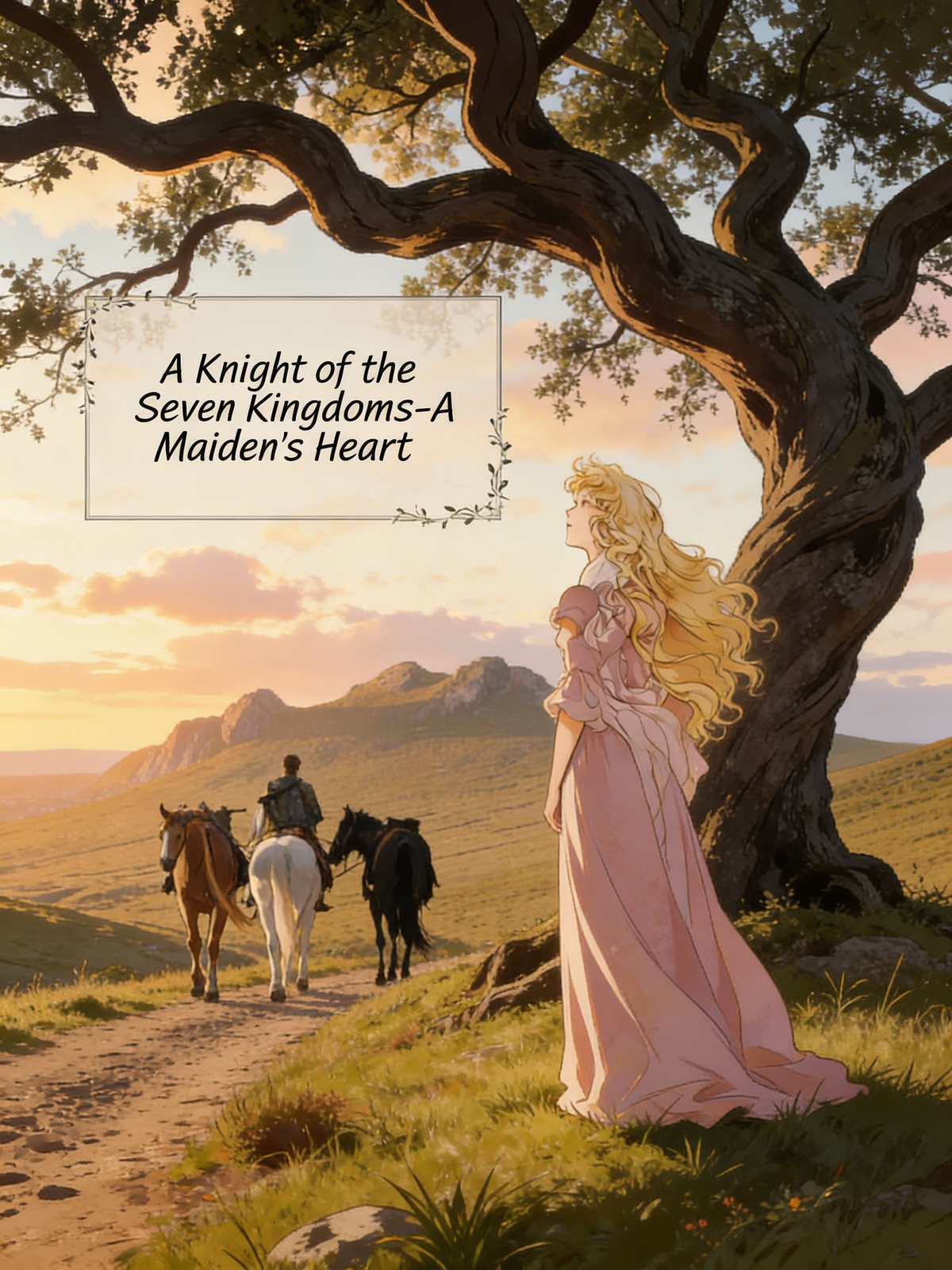 Title: A Knight of the Seven Kingdoms-A Maiden's Heart She is the golden-haired curls girl and wears her pink dress under that tree as Ser Duncan rode past her slowly with two horses.