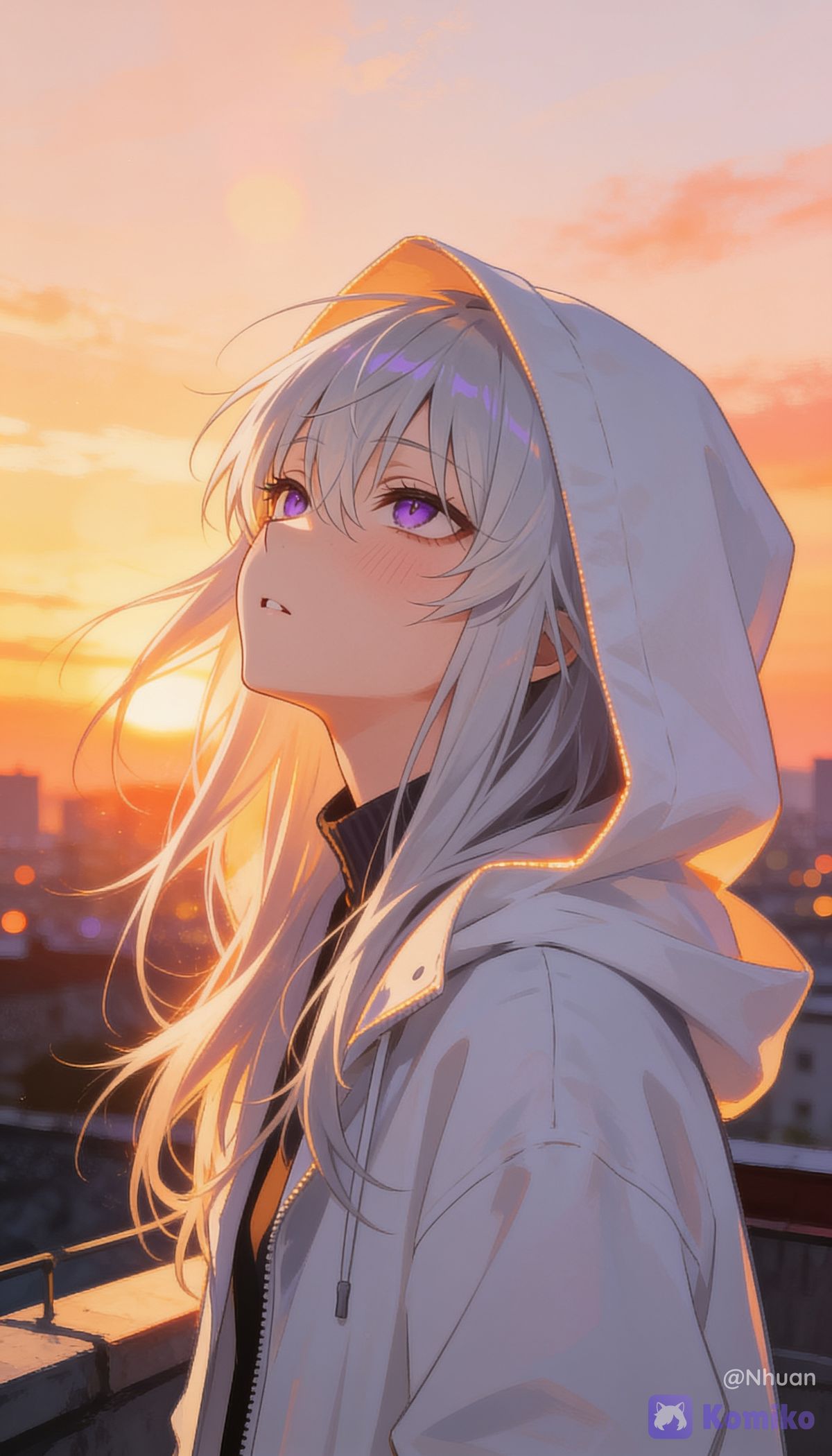 Hoàng hôn tóc bạc 💜🌇