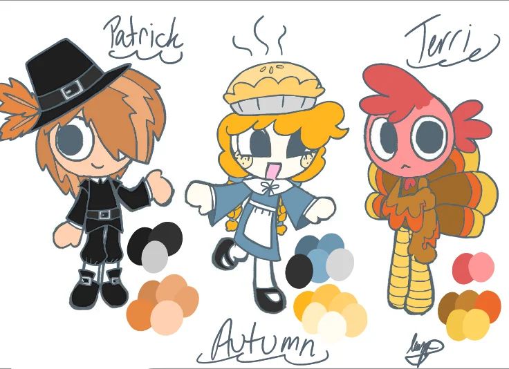 FAN MADE DANDY'S WORLD CHARACTERS - THANKSGIVINGGGGGG