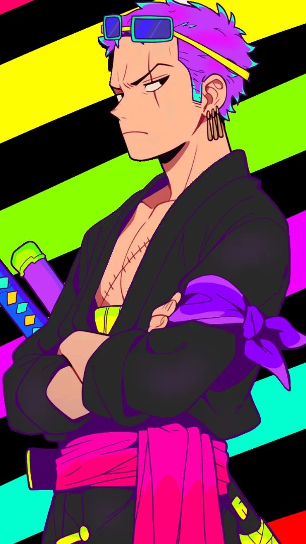 i turned Zoro into a CYBERPUNK PIRATE-