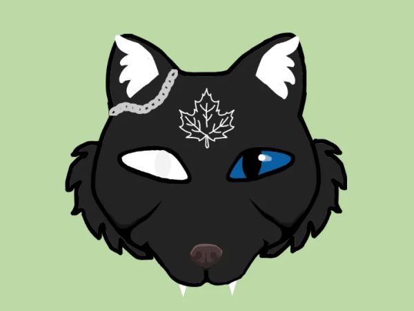 Black wolf therian mask
