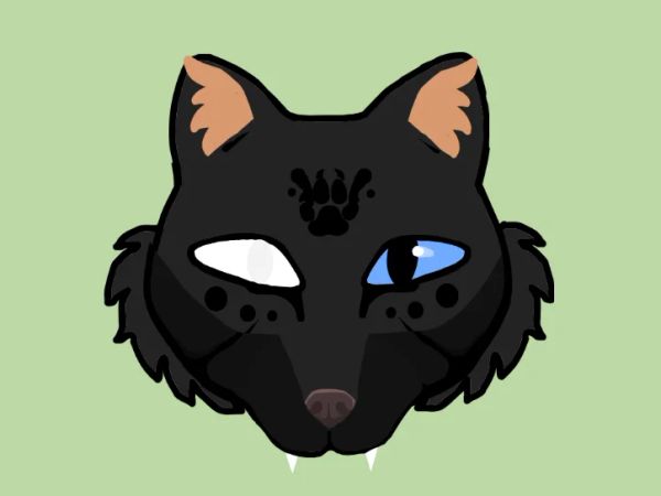 Black wolf mask