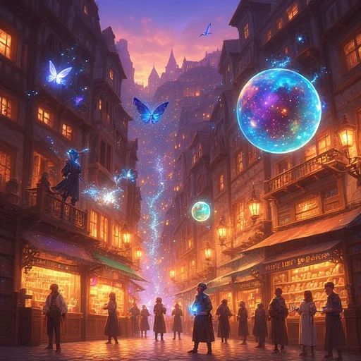 A Magical Street Shops Filled With Magical Workers