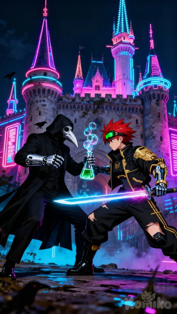 The Battle Between the Plague Doctor and Scarlett 