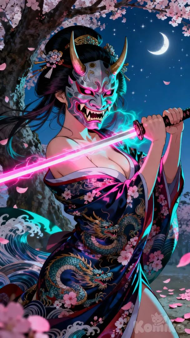 Female warrior in kimono 