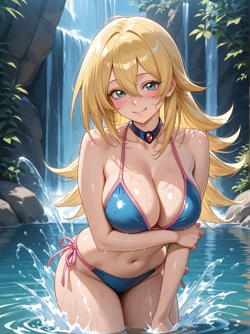Dark Magician girl at a waterfall