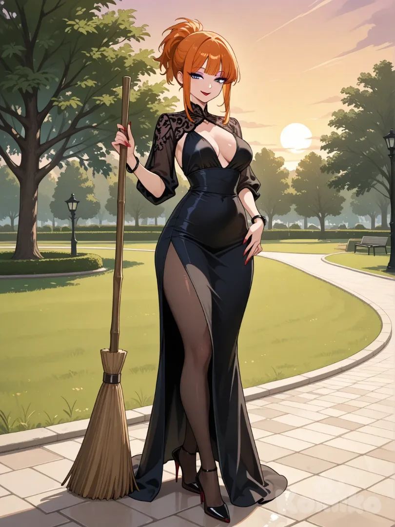 Halloween witch ready to fly! 