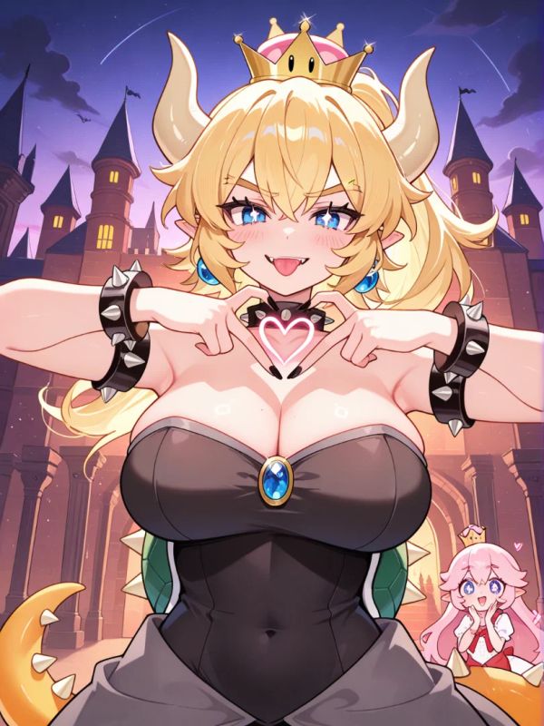 Bowsette heart hands