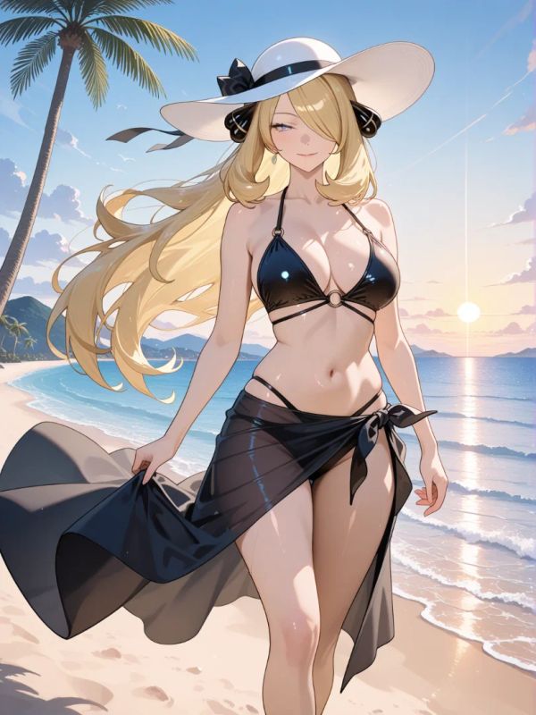 Cynthia en la playa