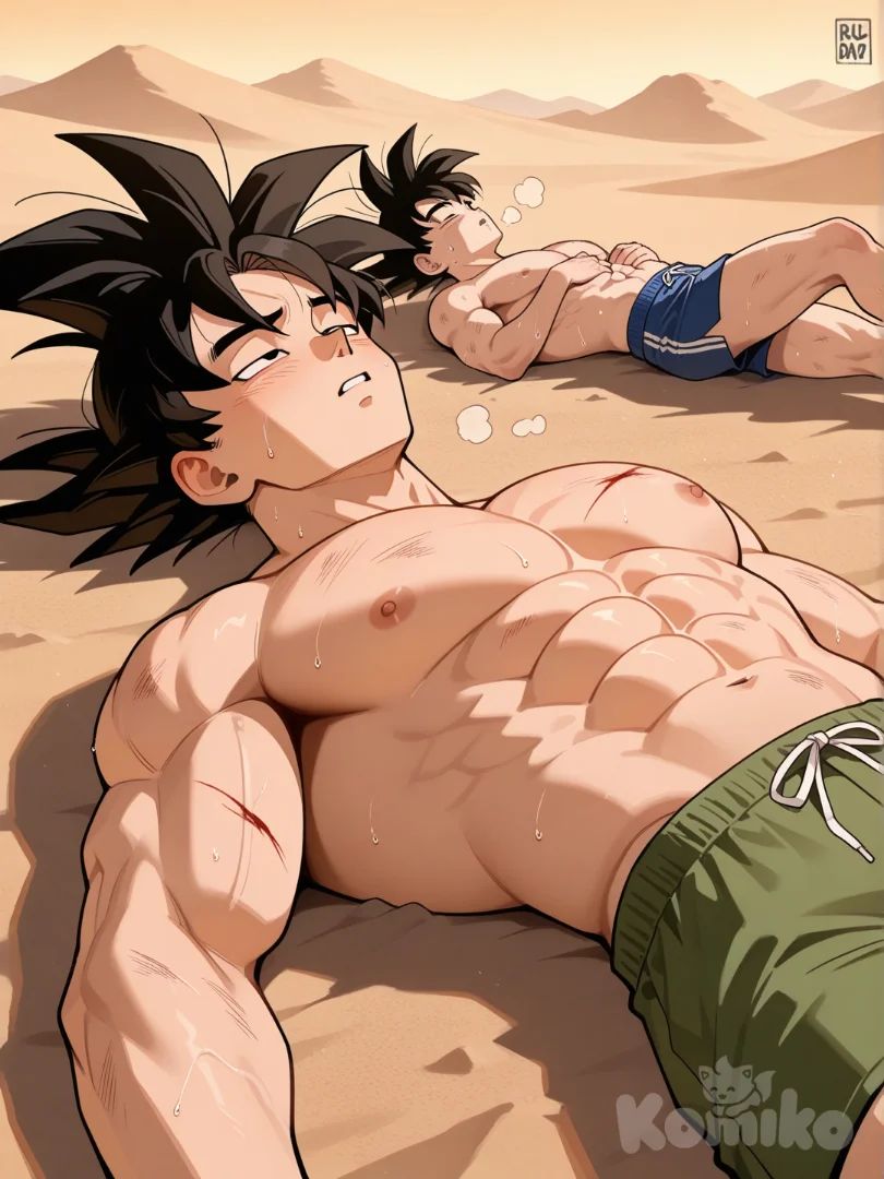 Goku and Goten desert training