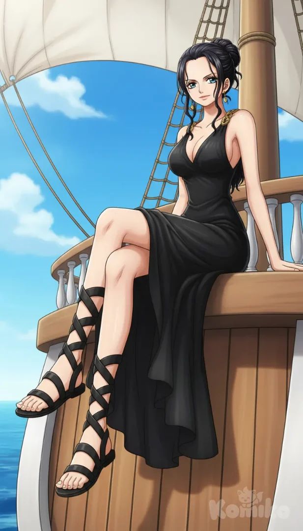 nico robin black dress Elegant Lady Oil Painting