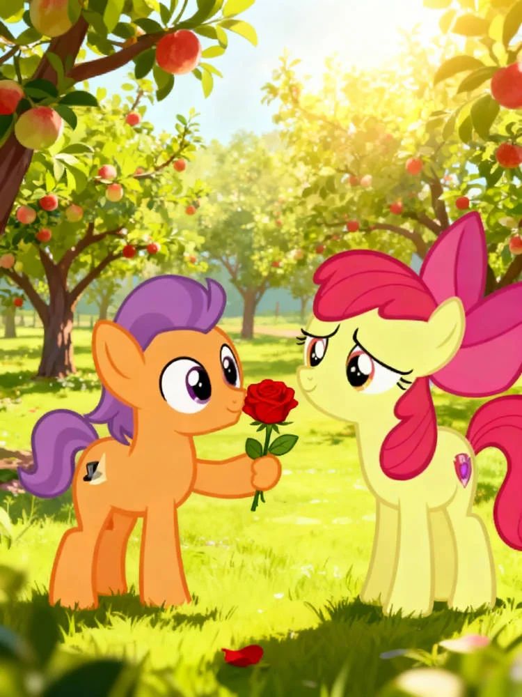 tender taps giving apple bloom a red rose 