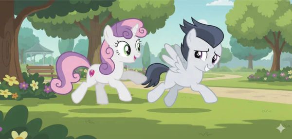 sweetie belle and rumble playing tag 