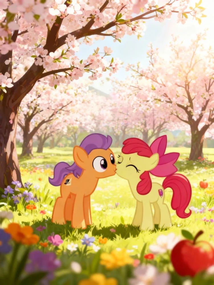 tender taps and apple bloom kissing 