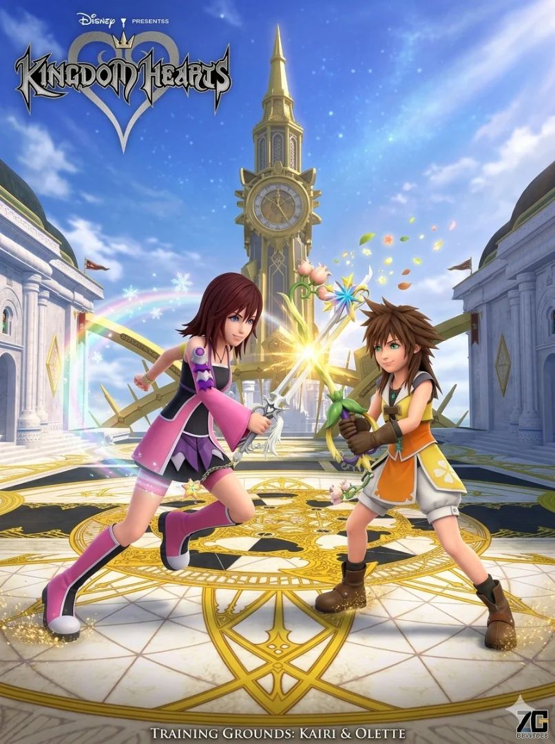 Kingdom Hearts ReDestined - Kairi and Olette's Keyblade Combat Training